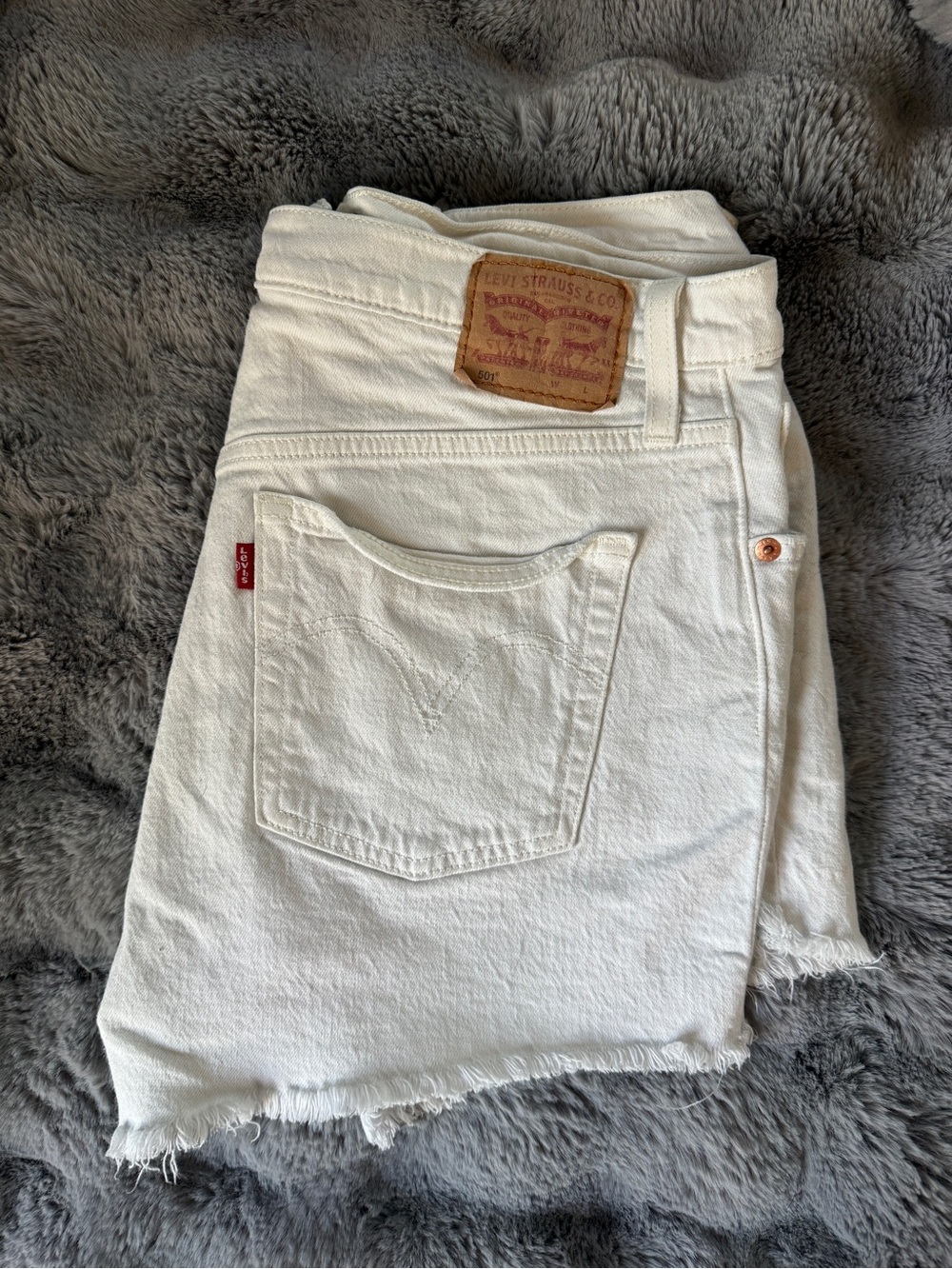 Levi's Original 501 Women’s White Denim Jean Shorts